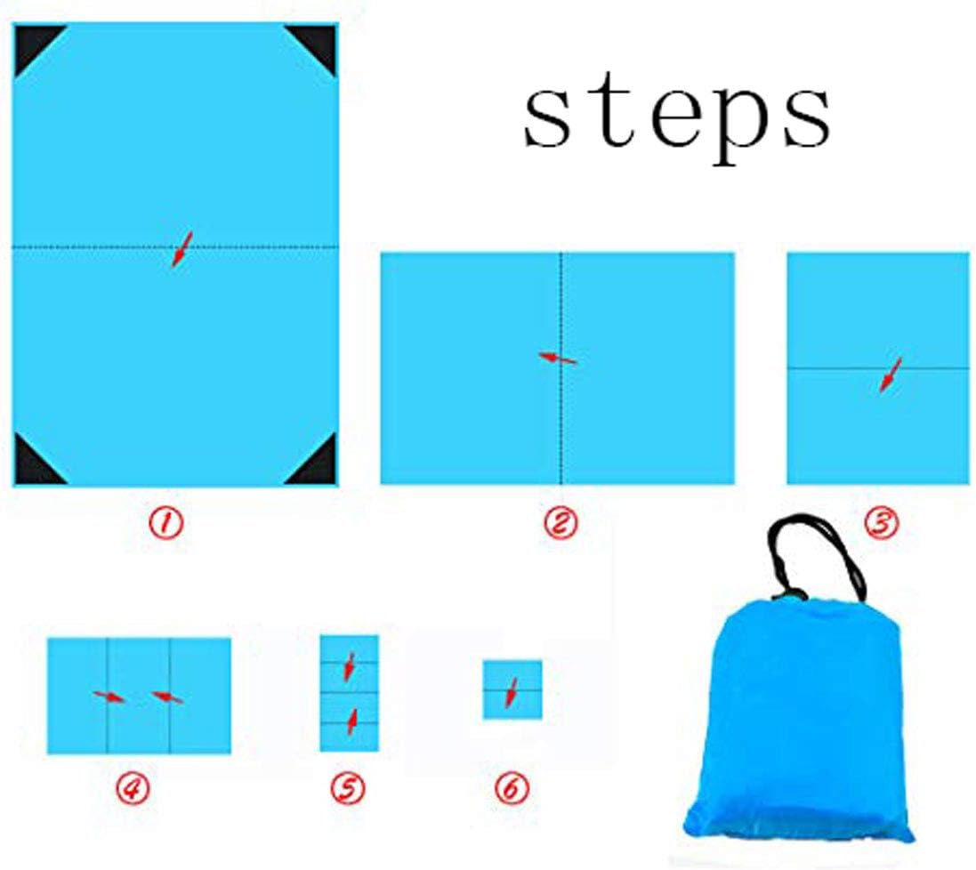 SUMKIA LIFE Beach Blanket, Outdoor Nylon Picnic Blanket, Waterproof Sand-Proof Portable Beach Mat Perfect for Picnic, Beach, Travel, Hiking & Grassland (Light Blue, 140 * 180 cm)