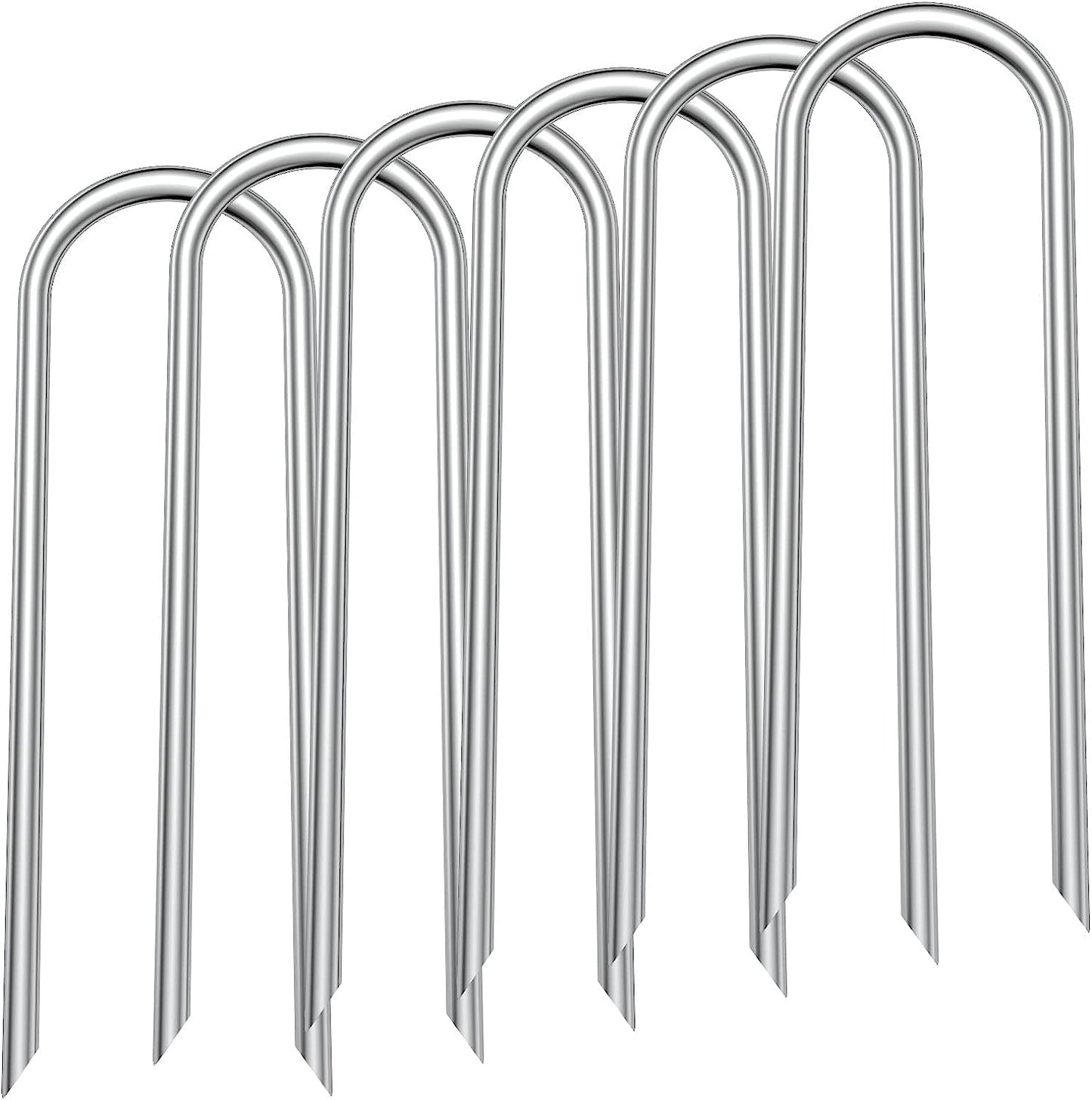Uniprime Trampoline Stakes U Shaped Anchors Heavy Duty Metal - Long Trampolines Ground Wind Stakes for Soccer Goals, Camping Tents, Garden Decoration (11.9 inch Wind Stakes 6 Pack)