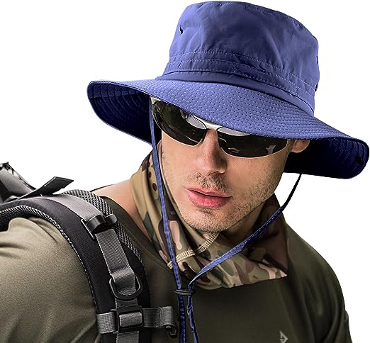 UNIPRIMEBBQ Fishing hat Wide Brim Sun Protection Hat with Breathable Safari hat and Fisherman hat Hiking Hats Boonie Hats for Man